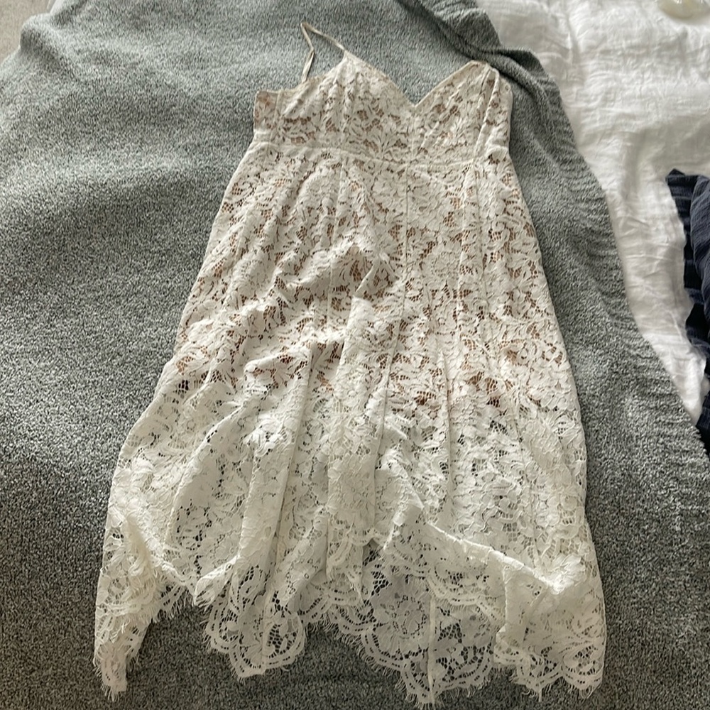 White lacy bridal dress